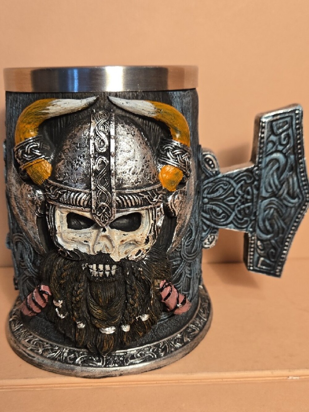 Beer Cup Danegeld Tankard Mug Medieval Pirate Large Double Layer Drinking Style - Picture 5 of 8